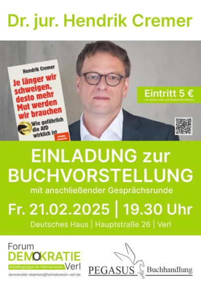 Buchvorstellung und Diskussion mit Hendrik Cremer