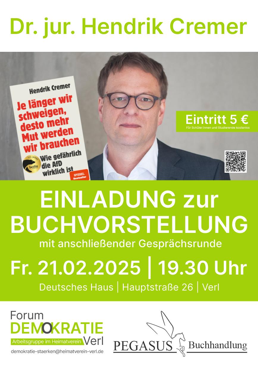 Buchvorstellung und Diskussion mit Hendrik Cremer